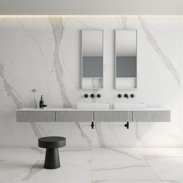 En la imagen: Calacatta Blanc