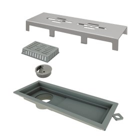 Linear Elleve Tiny Pvc Acab. Inox Escovado Vazado 25cm